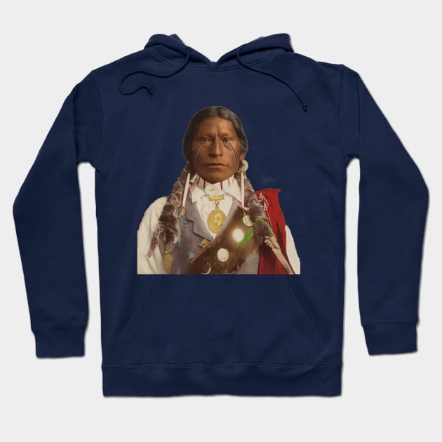 Native american with presidential medal of honor Hoodie by ArianJacobs